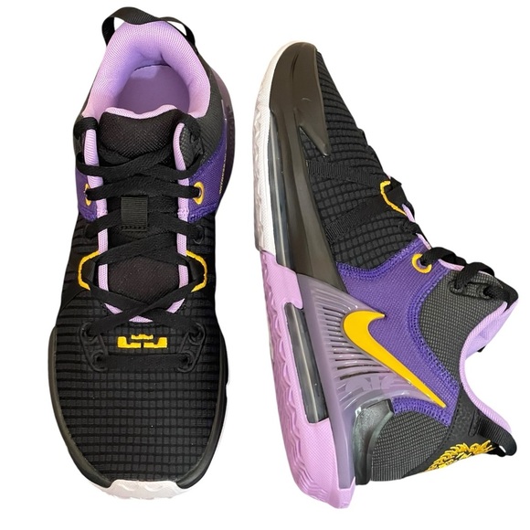 Nike Lebron Witness 7 Basketball Shoes Black Purple Gold DM1123 002 Size 9.5 - Picture 1 of 14